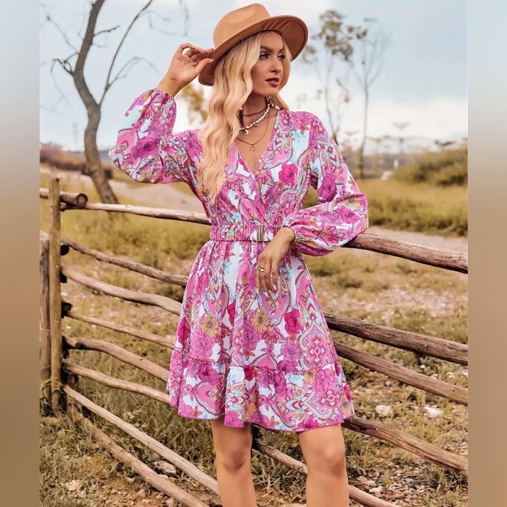 NIP Pink Floral Dress - Picture 5 of 5